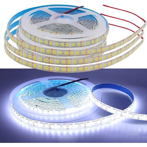 Super Brighter 24V 12V 5054 LED Strip Cool White Warm White 120LEDs/m Black PCB Flexible Tape LED Light Strip Waterproof 5m