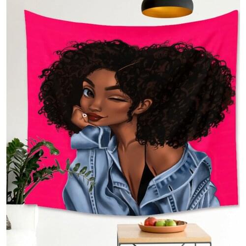 Tapis mural african girl tapestry bedroom backdrop dorm wall blanket tapisserie murale
