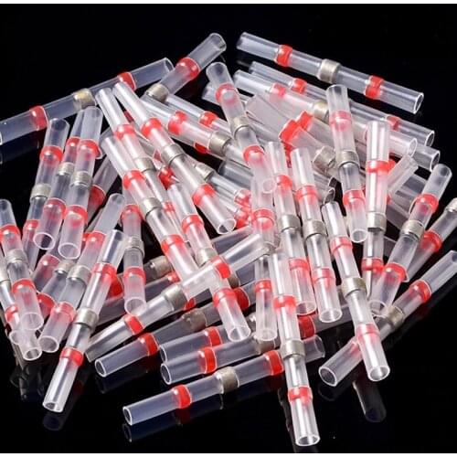 50/20/10pcs Heat Shrink Soldering Sleeve Terminals Electrical Wire Solder Terminals Splices Insulated Waterproof Butt Connectors