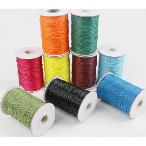 High Quality 5/10/15meters 1/1.5/2MM Waxed Thread Cotton Cord String Strap Wholesale Necklace Rope Bead Fit Bracelet PS-FXT009