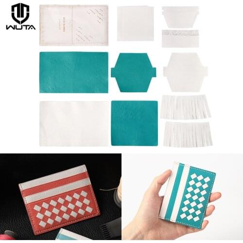 WUTA 777 Genuine Leather Card Holder Kit Pre-cut Weave Wallet Purse Leather Kit Semi-finished DIY Christmas Gift by Yourself