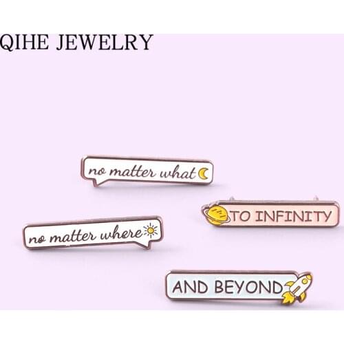 Funny Quote Geometry Enamel Pin No Matter What Brooches Backpacks Clothes Metal Lapel Pin Jewery Gift for Kids Friends Wholesale