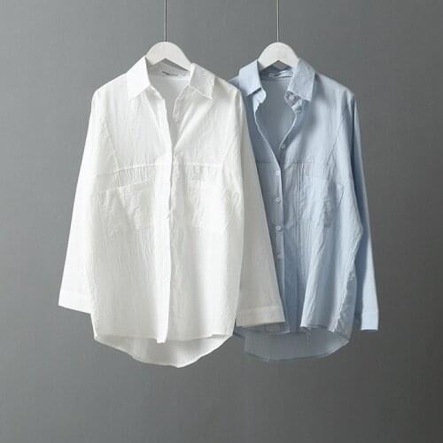 2020 Summer Blouse Long Sleeve Thin Material Womens And Blouses Women Cotton Shirts Blusas Roupa Feminina Tops