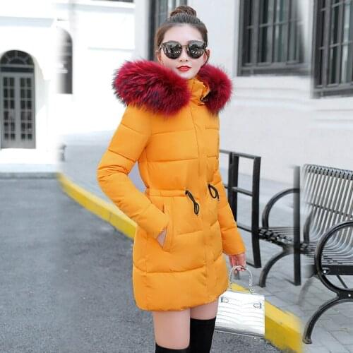 Thicker Big Fur collar Plus Size Winter Coat Down Jacket Womens 2019 Long Cotton Female Jackets Parkas manteau femme hiver