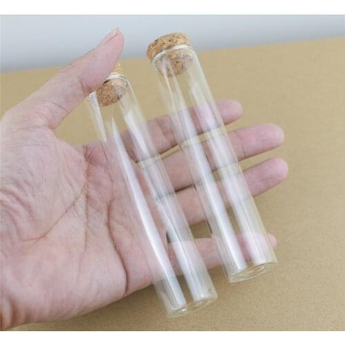 24pcs 25mm Heat-resistant borosilicate cork Glass Botttle Mini Sub Jars In Vitro Glass Jars Storage Bottles Wedding Glass Jars