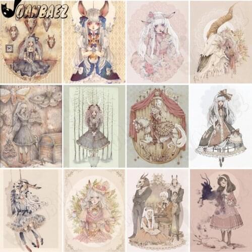 Abstract Girl Diamond Painting Vintage Character Cross Stitch Embroidery 5D Diy Mosaic Kit Inlaid Home Decoration Accessories