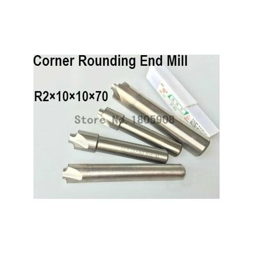 Free Shipping - 2pcs New 2F Corner Rounding End Mill R2.0 Endmill Tool Milling Cutter ,R2.0*10*10*70mm