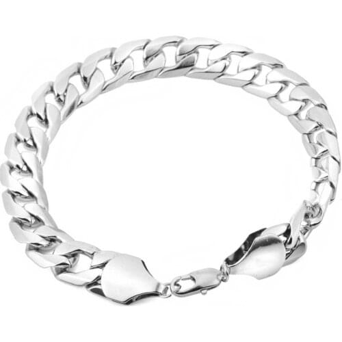 Hip Hop Stainless Steel Cuban Chain Bracelet For Men Punk Jewelry Shellhard Vintage Charms Gold Silver Color Bangle Wristband