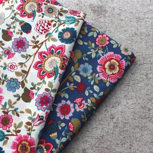 Floral Plaid Dot Stripes Print Cotton Fabric Sewing Quilting Cloth Patchwork Needlework Handmade DIY Material 50*145cm