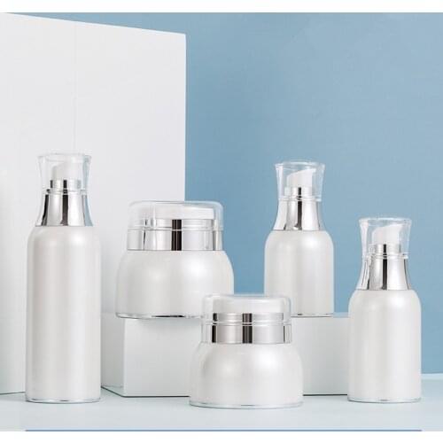 DIY Acrylic Airless Pump Cream Bottles 30ml 50ml 100ml Empty Liquid Foundation Face Foot Mask Vacuum Container Storage 6pcs