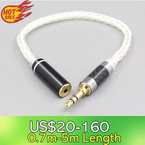 LN007465 Various length plugs 8 Cores Pure 99% Silver Headphone Earphone Cable For 4.4mm xlr 6.5 3.5mm male to 2.5mm female
