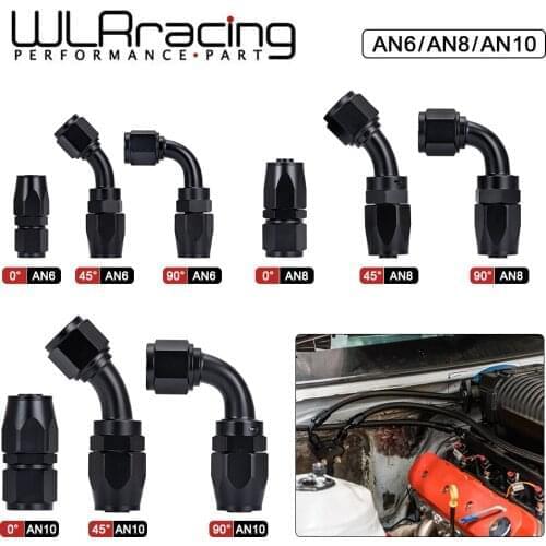 AN6 AN8 AN10 Straight 45 90 180 Degree Oil Fuel Swivel Hose End Fitting Oil Hose End Adaptor Kit Black