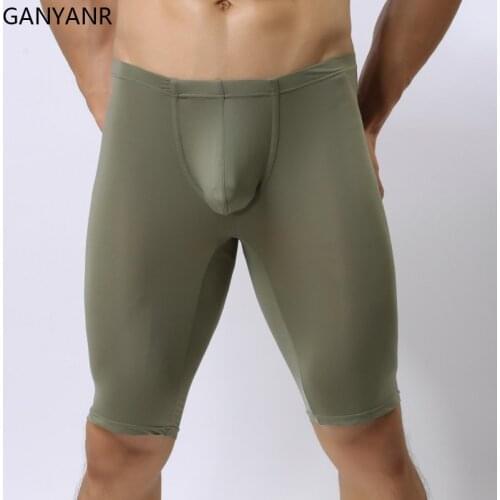 GANYANR Compression Shorts Running Tights Men Gym Sportswear Leggings Fitness Sexy Skins Jogging Basketball Pants Athletic Yoga