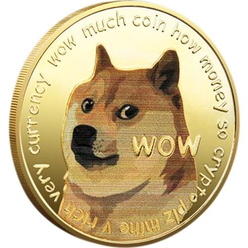 Beautiful Plated Gold Silver Dogecoin Commemorative Coins Cute Dog Pattern Dog Souvenir Collection Gifts Ornaments