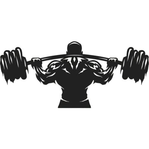 Creative Car Stickers Sports Men Weightlifters Barbell Stickers Personalized Car Decoration Supplies Black/white, 18cm * 8cm