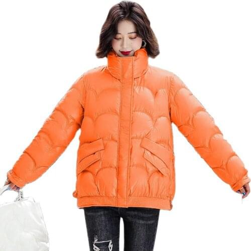 Fashion Bright Face Wash-free Winter 2021 Womens Coats New Womens Coats Korean Parkas Stand-up Collar Bread Jacket