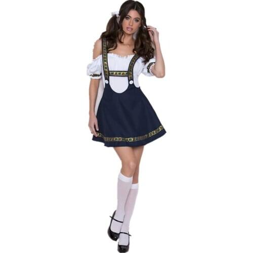 Germany Cosplay Oktoberfest Beer Girl Costume Bavarian Traditional Festival Carnival Party Dirndl Maid Wench Fancy Dress