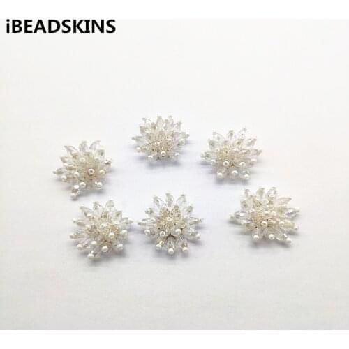 New arrival! 22x12mm Hand made Weave Mini glass Imitation pearls charm for Earrings parts,Accessories,hand Made Jewelry DIY