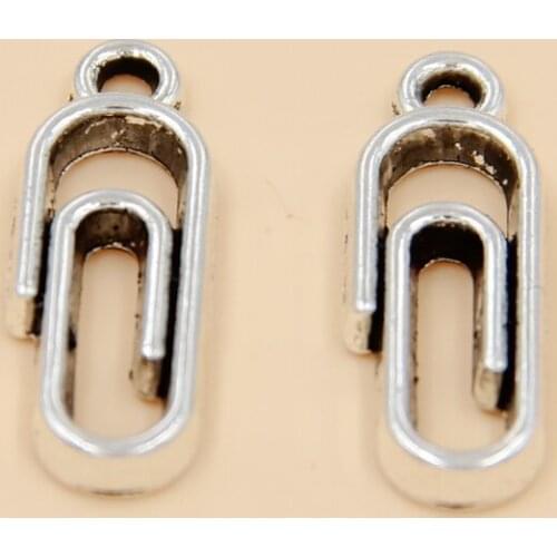 Wholesale 70pcs Tibetan Silver Paper Clip Charms Pendants 19x7mm