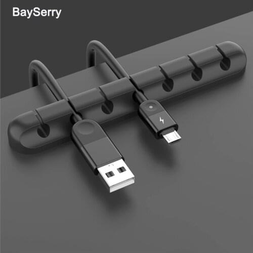 Cable Organizer Silicone USB Cable Winder Flexible Cable Management Clips Cable Holder For Mouse Headphone Earphone for Samsung