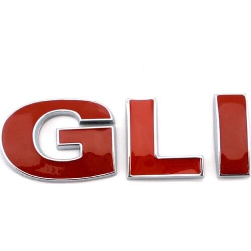 Plastic ABS 3D chrome red GLI truck rear emblem badge sticker decal logo for VW VOLKSWAGEN