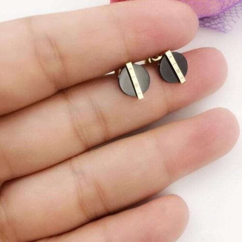 Roman biack wafer studs