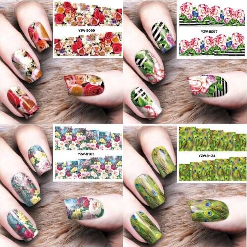 DIY Nail Applique Adhesive Flower Rattan Nail Sticker Lace Design Nail Paste Cover Wrap Polish Decoration Manicure Gradient