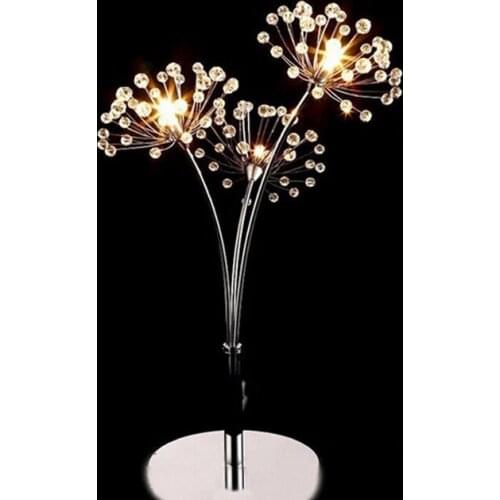 Modern Nordic Crystal LED Table Lamp Romantic Dandelion Lighting Sweet Crystal Bedroom Desk Lamp Creative Concise Lamp