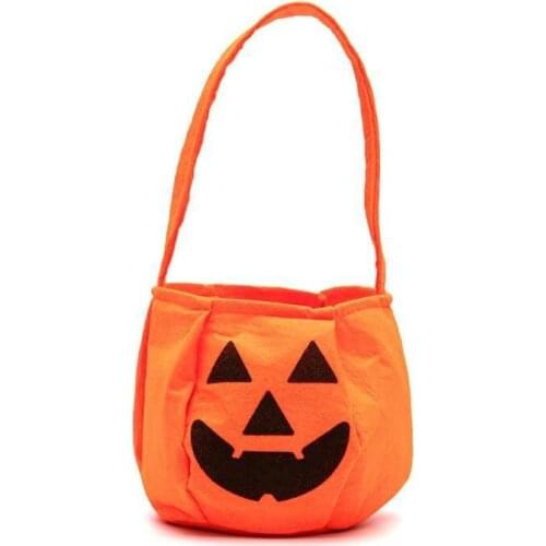 Free shipping 200PCS Halloween Smile Pumpkin Bag Kids Candy Bag Children Handhold bag Party Supplies Ttrick or Treat