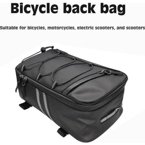 Waterproof Motorcycle Tail Tool Bag Bike Rack Rear Carrier Bag 8L/9L Large Capacity Bicycle Rear Bag PU Storage Package Tool Bag