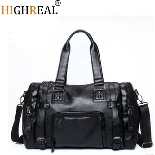 HIGHREAL New Men Travel Bag Pack Fashion Leather Male Bag Crossbody bags Shoulder Handbag Mens Messenger Bag J12