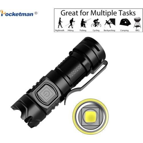 Super Bright SST40 LED Flashlight Torch 800LM USB Rechargeable Mini Pocket Flashlight IPX6 EDC Torch For Bikecycle Camping