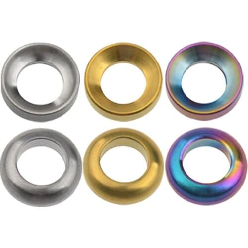 Catdogbear Titanium Bolt Bicycle M6 Concave&Convex Washer Spacer for Mountain BMX Bicycle Disc Brake Caliper Group XT Bike 2pcs