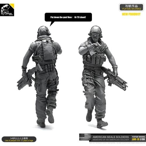 Yufan Model 1/35 Figure Model Kit Resin Soldier Of Us Seal Commando Unmounted Loo-15