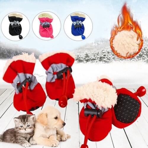 Winter Pet Dog Shoes Waterproof Warm Snow Boots Non Slip Pet Product Dog Pet Windproof Shoes Pet Accessories