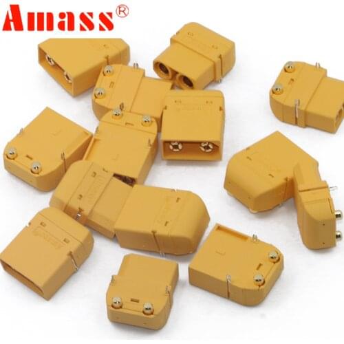 10/50 pair Amass XT90PW 4.5mm Gold Plated Banana Plug model for RC Model