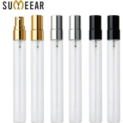100Pcs/Lot 10ml Sample Spray Bottle Portable Parfume Bottle Refillable Container Travel Bottle Atomizer Women Perfume for gift