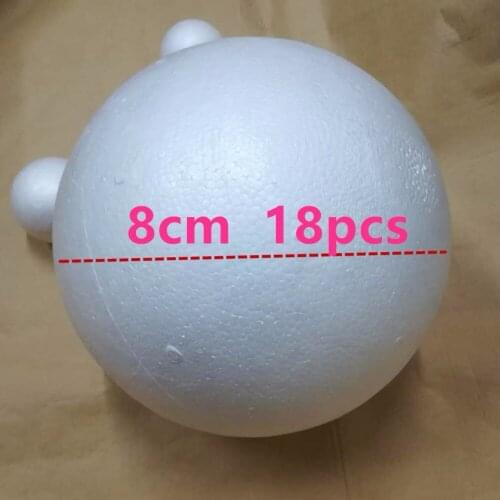 8cm 18pcs white Modelling foam balls Craft Polystyrene Styrofoam balls Decorative Foam Round Balls 80mm 3.15inch