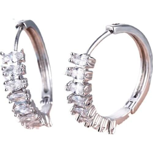 2021 YJGS New European American Style Hoop Earrings Hot Sale Fashion Exquisite Micro Inlaid Earring For Female Party Decorations
