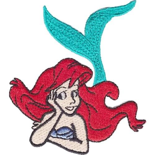 Mermaid tajima embroidery machine patches for clothing iron logo