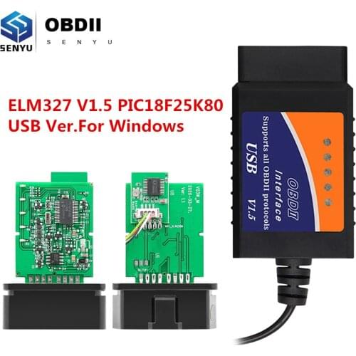 ELM327 V1.5 OBD2 USB Version Scanner PIC18F25K80 For Windows ELM 327 V1.5 OBD 2 OBD2 Car Diagnostic Auto Tool ODB2 Code Reader