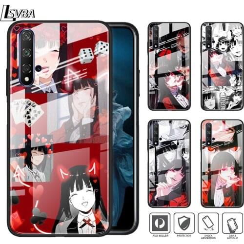 Anime KAKEGURUI For Honor 30 20 10 9X 8X Pro Plus Lite Tempered Glass Hot New Shell Luxury Cover Phone Case