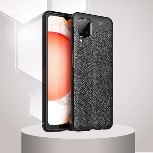 For Samsung Galaxy A12 5G Case Leather Texture Silicone Armor Bumper Case For Samsung Galaxy A12 Cover for Galaxy A12 5G A42 5G