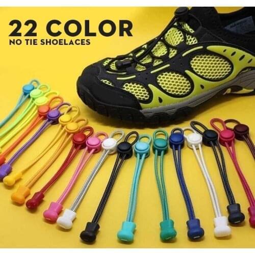 1 Pair Elastic Lock Shoe laces No Tie Shoelaces for Sneaker Laces Shoes One Size Fits All Kids Adult Lazy Round Rubber Shoelace