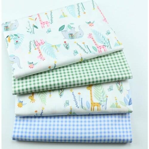 Elephant Animals Cotton Twill Textile Fabric Bundle For Baby Child Patchwork Quilting Fat DIY Sewing Fabric 50*160cm