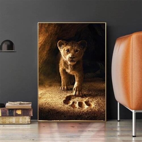 The Lion King Tiny Simba Classic Canvas Painting Cartoon Movie Poster and Prints Animal on Wall Art Picture for Kid Room Decor