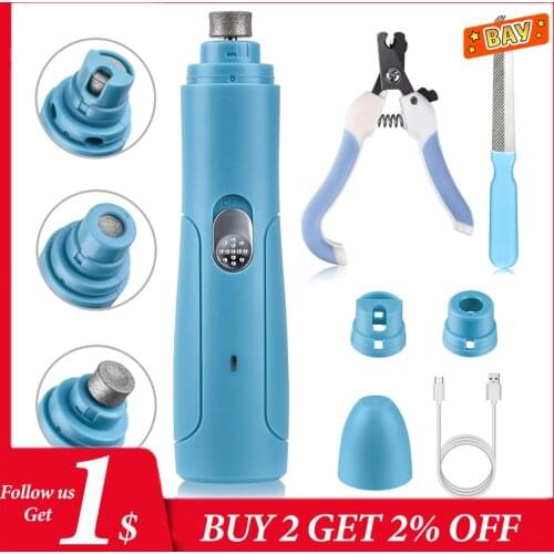 Pet Nail Grinder Rechargeable USB Dog Nail Clippers Painless Electric Cat Paws Nail Cutter Grooming Trimmer Tools Scissors File