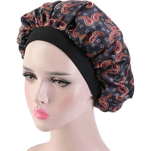 Fashion Satin Bonnet for Women Day Night Sleep Cap Silky Head Wrap Hair Styling Ladies Hair Cover Accessories Wholesale