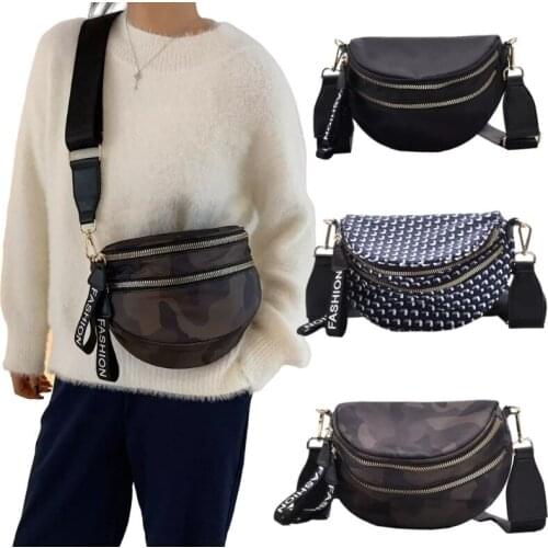 Oxford Fashion Designer Shoulder Bags For Women Saddle Large Capacity Female Crossbody Bag Ladies Wide Strap Zipper Handbags Bag