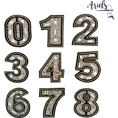 50pcs/Lot Embroidery Patches Letters Clothing Decoration Accessories Digital Hot Drilling Diy Iron Heat Transfer Applique